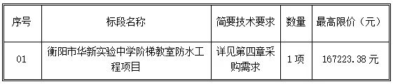 衡阳市华新实验中学阶梯教室防水工程项目竞争性磋商邀请公告